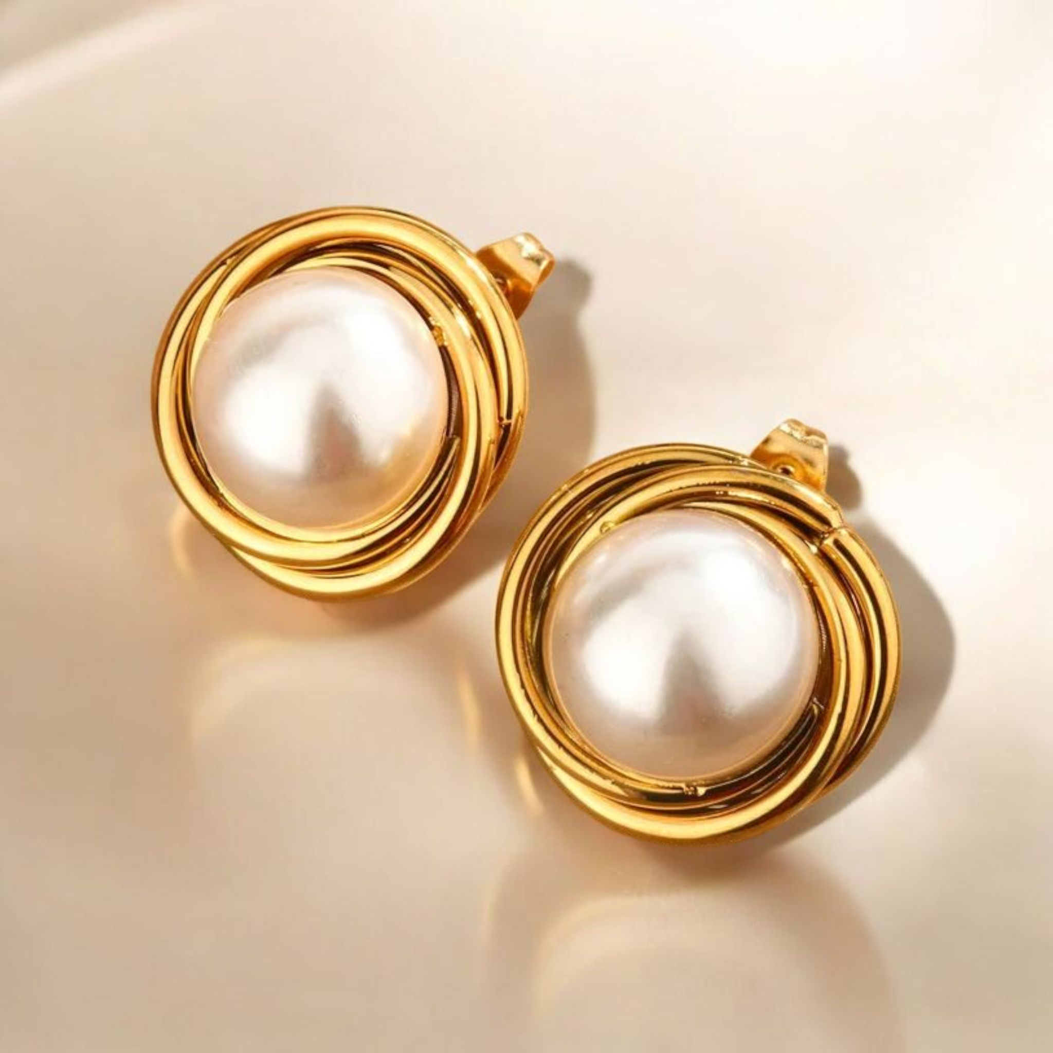 Pearl Elegance Gold Earrings